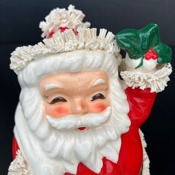 Lefton Ceramic Santa Spaghetti Trim Coin Bank - Picture 3 of 13